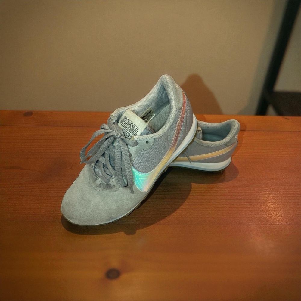 Nike Pre OX running shoes size 8 rainbow grey suede cortez air foam